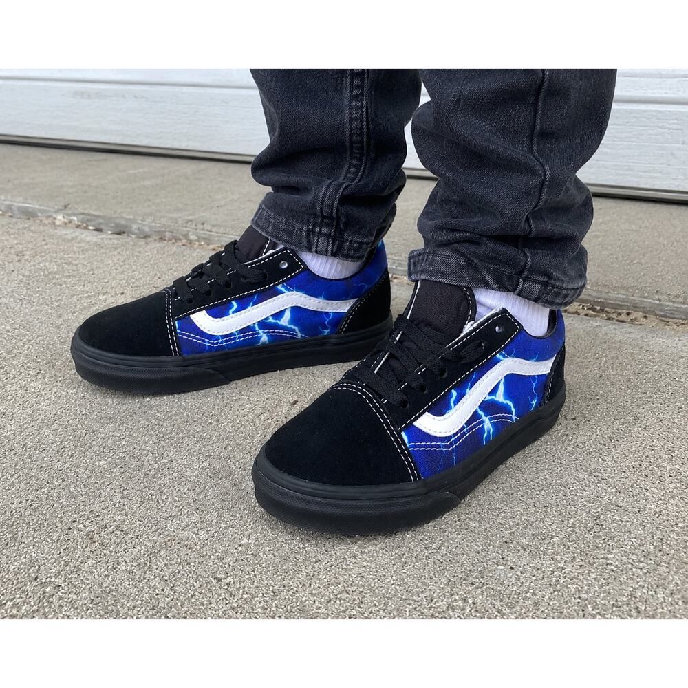 Vans Old Skool Lightning Kids 1.5 Blue Black Sneakers